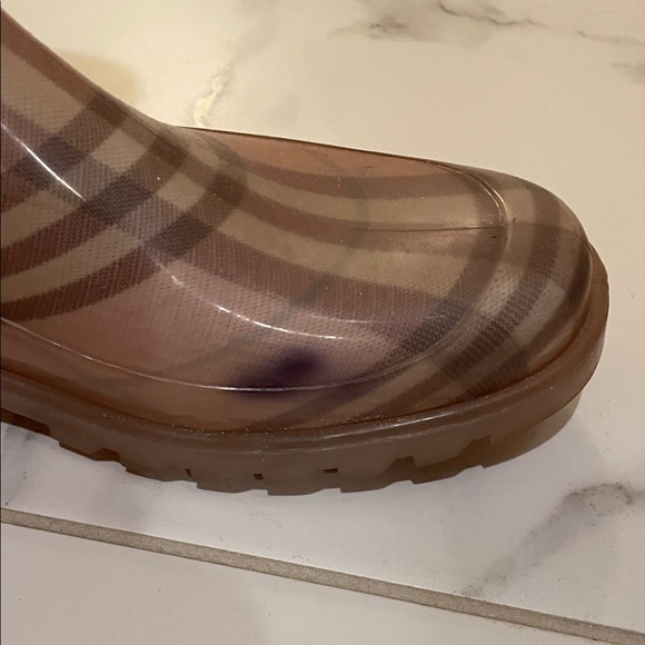 Burberry Plaid Winter Rain Boots - Brown and Tan and pink